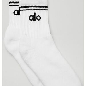 ALO Yoga White and Black Athletic Socks